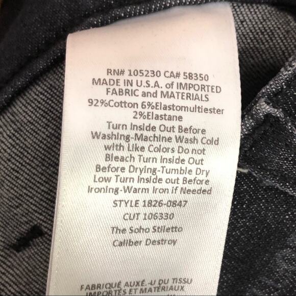 NWT Current/Elliott Distressed The Soho Stiletto Skinny Jeans - Picture 7 of 7